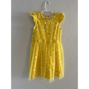 Hanna Andersson Tulle Daisy Dress Yellow Size 8 Excellent Condition